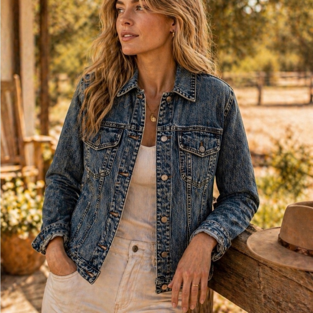 Chico’s Additions Denim Jacket Size 0 XS/S Stretch Cotton Classic Blue